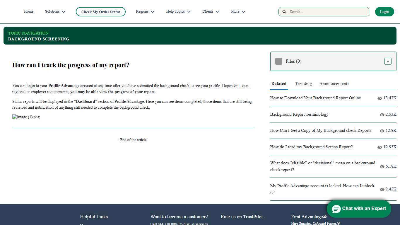 ServiceConnect - How can I track the progress of my report?
