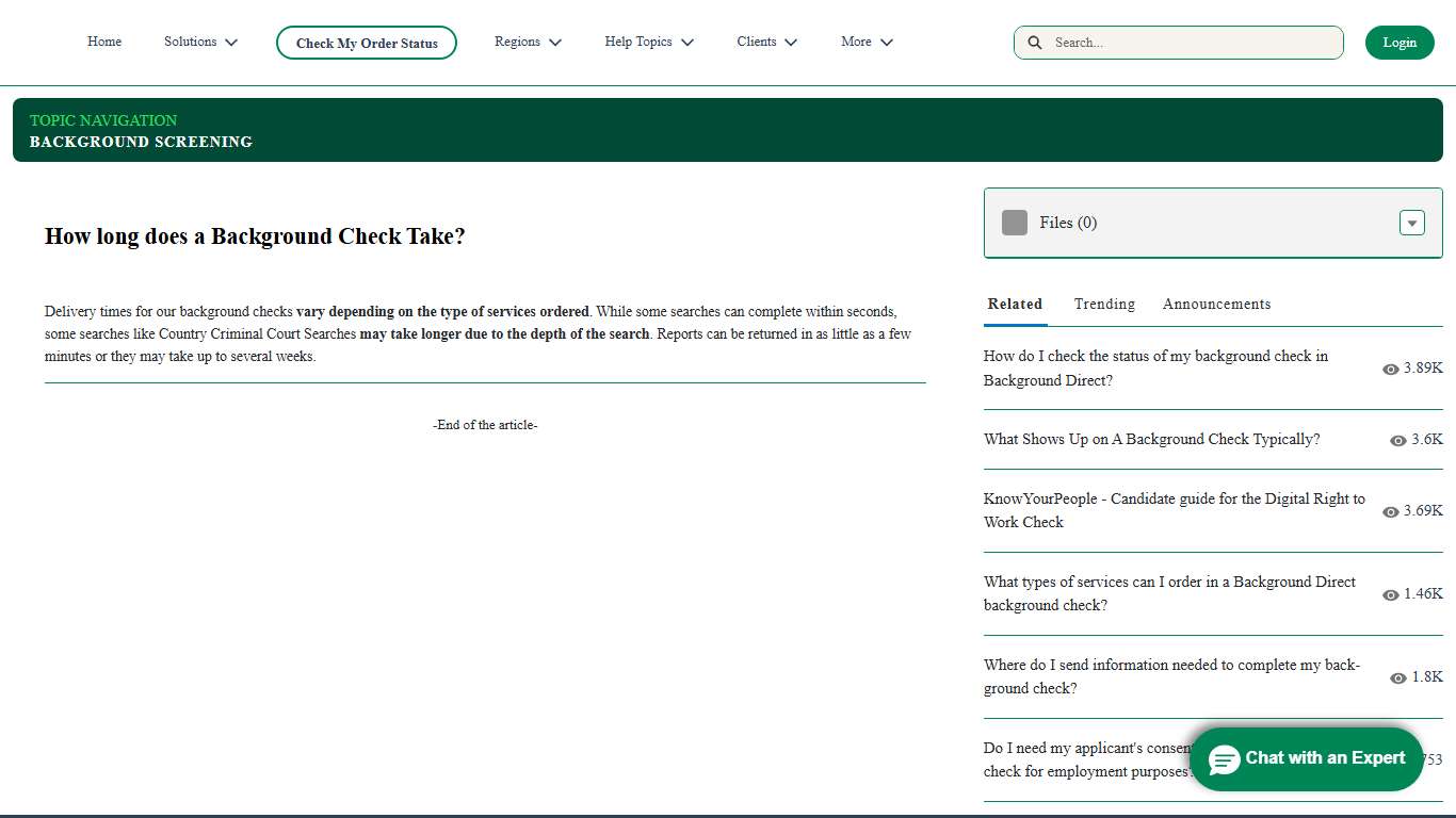 ServiceConnect - How long does a Background Check Take?
