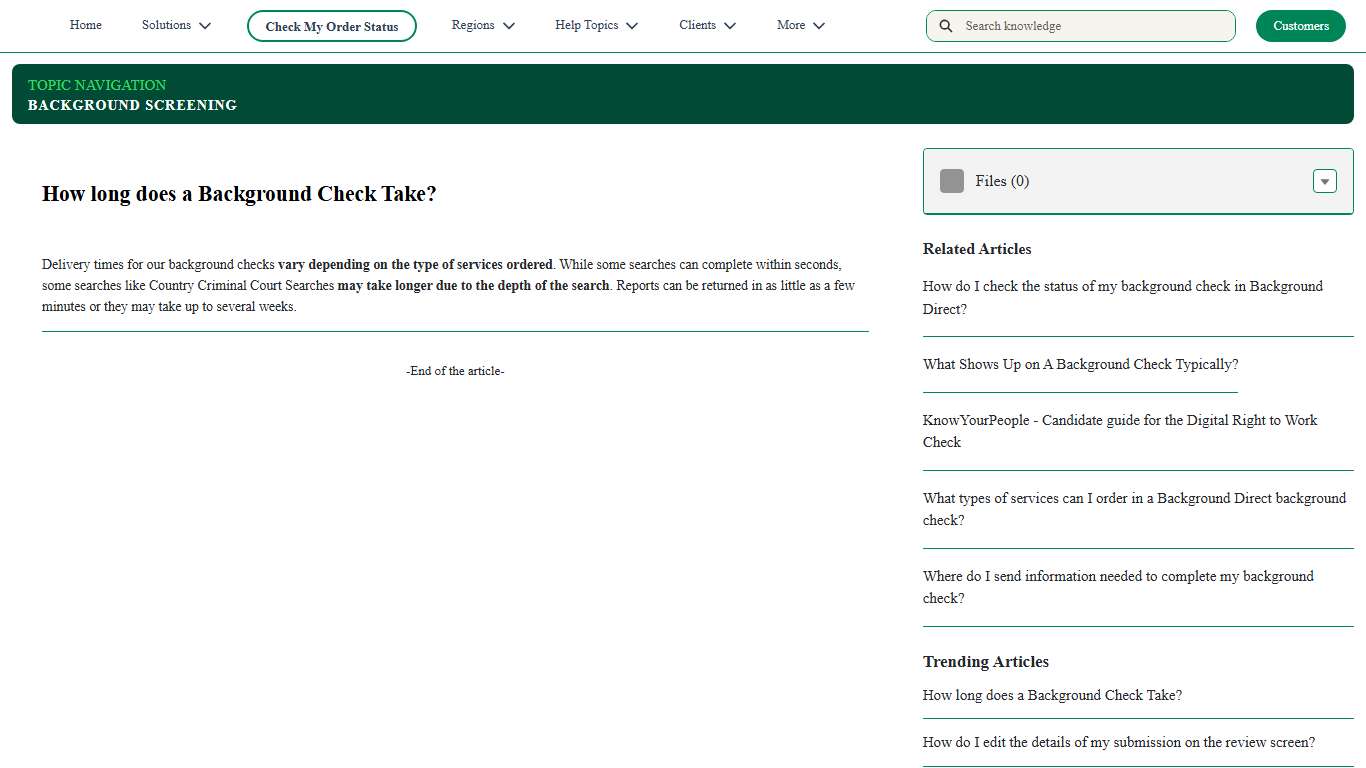 ServiceConnect - How long does a Background Check Take?